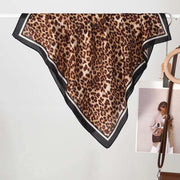 Sciarpa da donna in seta verde stampata, stile coreano, alla moda e versatile, sciarpa/fascia per il collo decorativa.