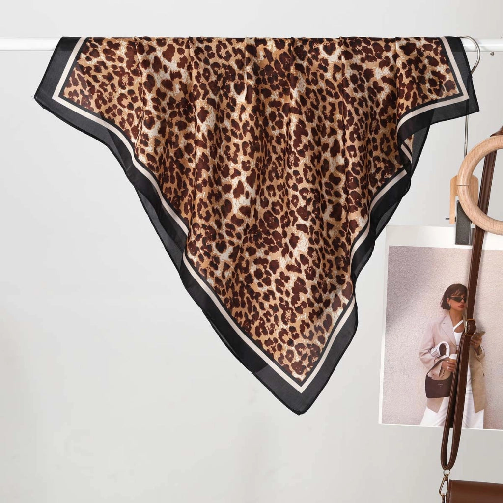 Sciarpa da donna in seta verde stampata, stile coreano, alla moda e versatile, sciarpa/fascia per il collo decorativa.