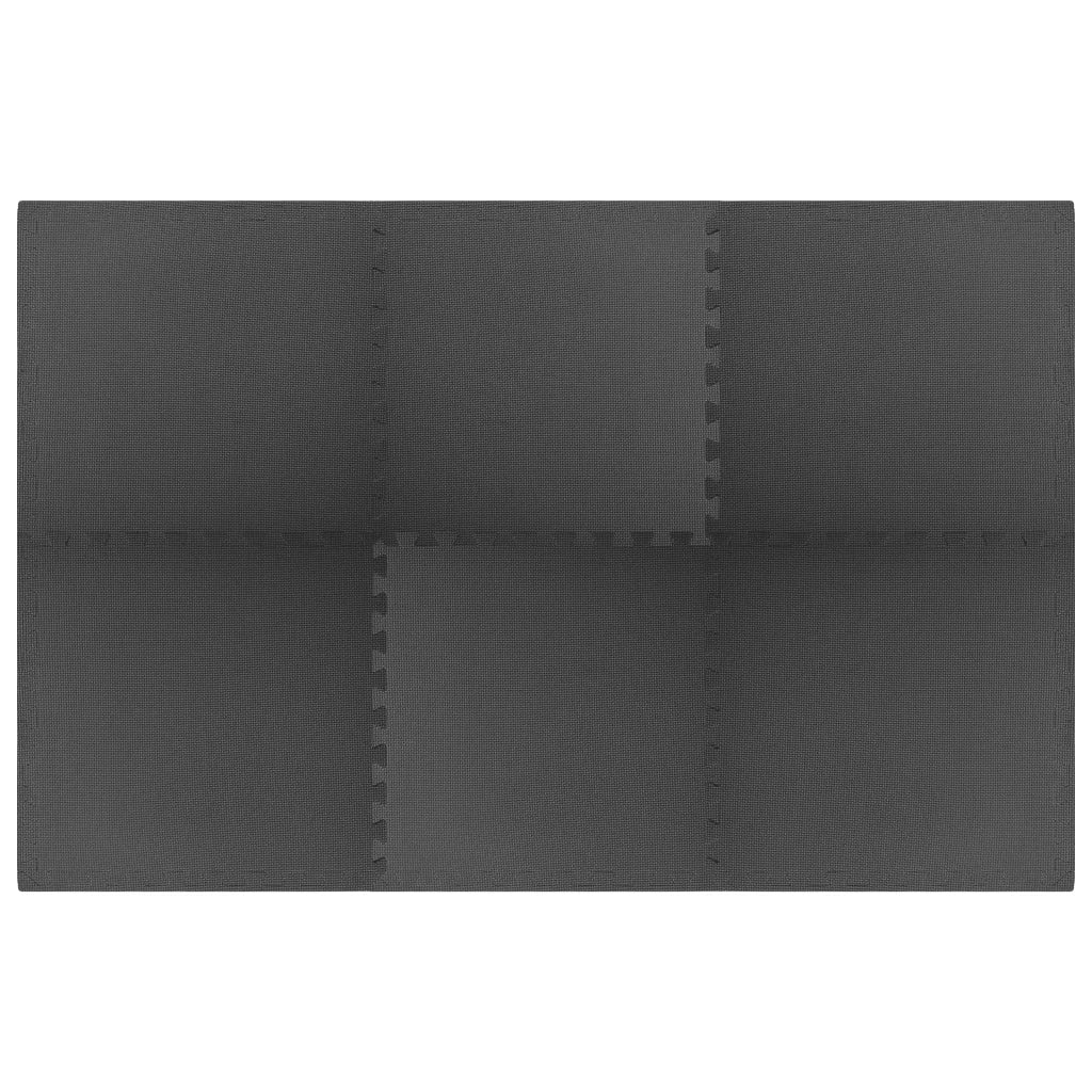 Tappetino a Incastro 6 pz 2,16 m² in Schiuma EVA Nera 92461