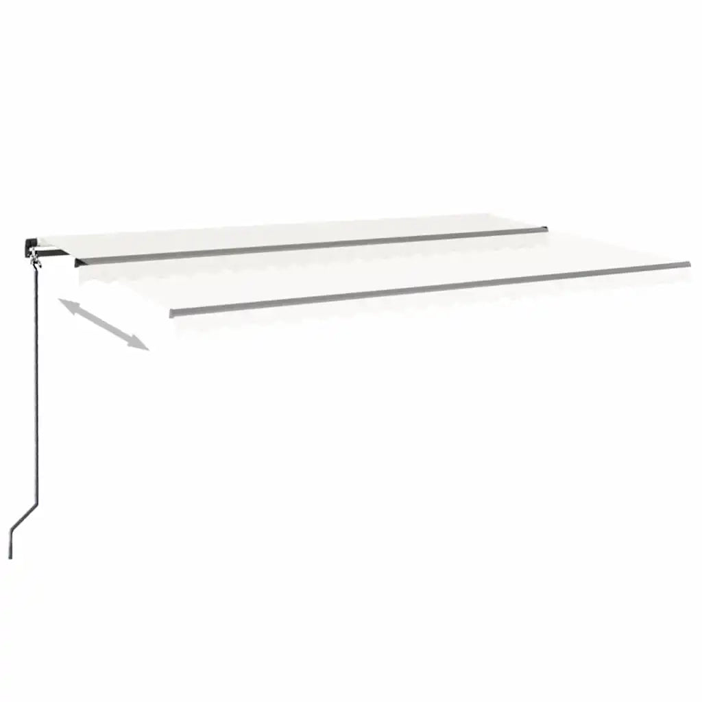 Tenda da Sole Retrattile Manuale con LED 500x300cm Crema 3069142