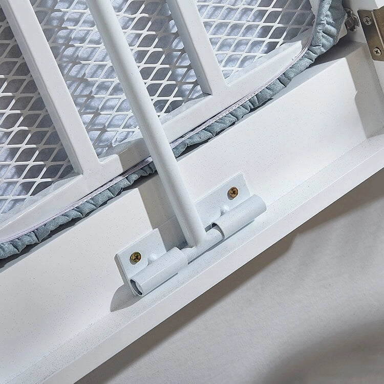 Armadio contenitore da parete con asse da stiro integrata, specchio e 2 vani per lavanderia, MDF, bianco