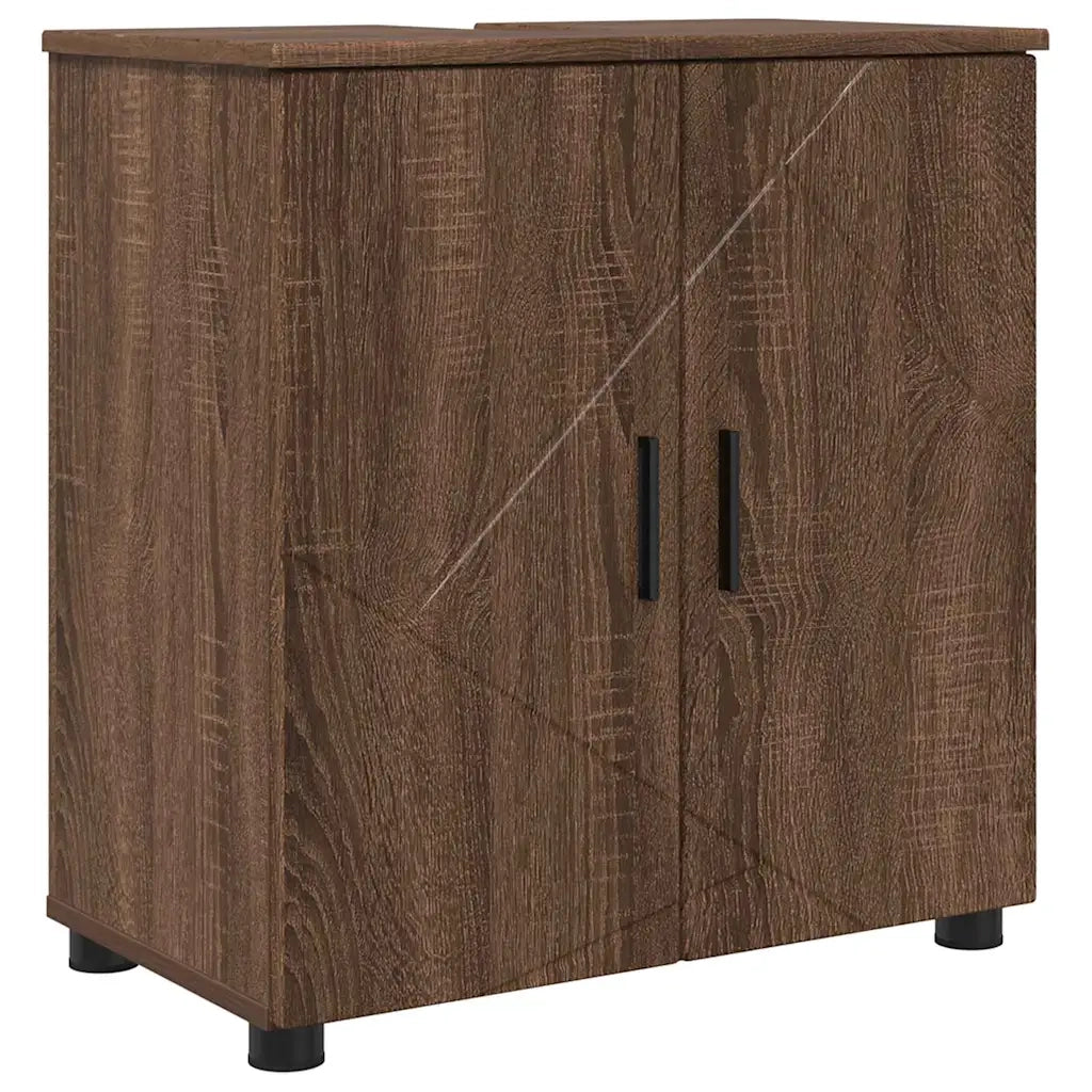 Set di mobili per il bagno con porta 2 pcs Rovere Marrone 3392940