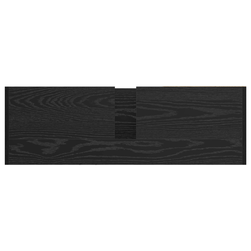 Armadio Lavabo Rovere Nero 90x29x55 cm Legno Ingegnerizzato