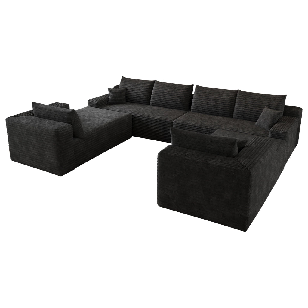 Divano letto ¨C Minimal ¨C Nero velluto 302x242cm