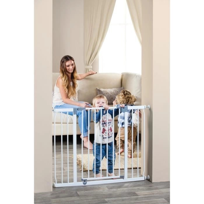 Barriera di sicurezza - DREAMBABY - LIBERTY - 1 barriera + 2 prolunghe - 126-132,5 cm - Bianco