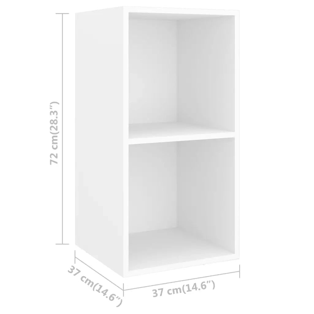 Armadietto TV da Parete Bianco 37x37x72 cm in Legno Multistrato 805471