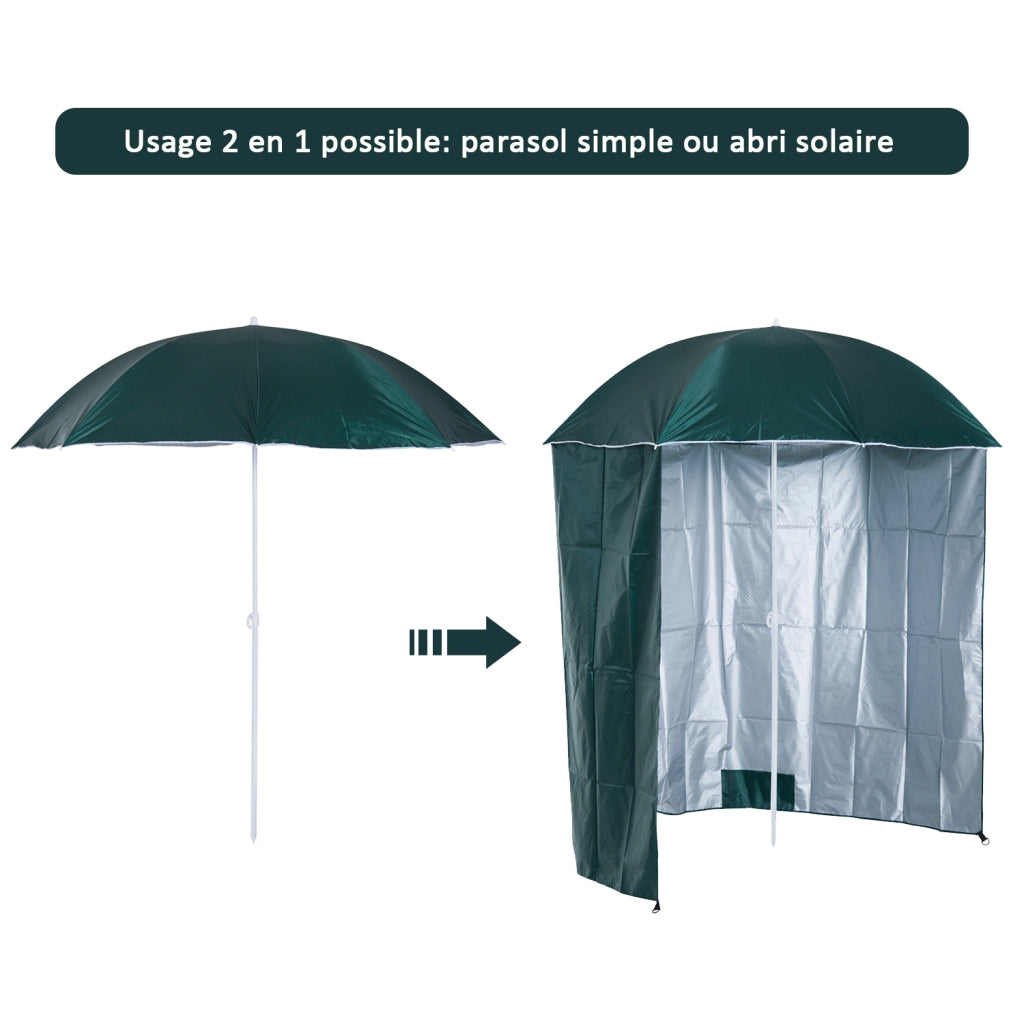 Ombrellone da spiaggia ¨C zephmum ¨C verde scuro, ? 2,2 m