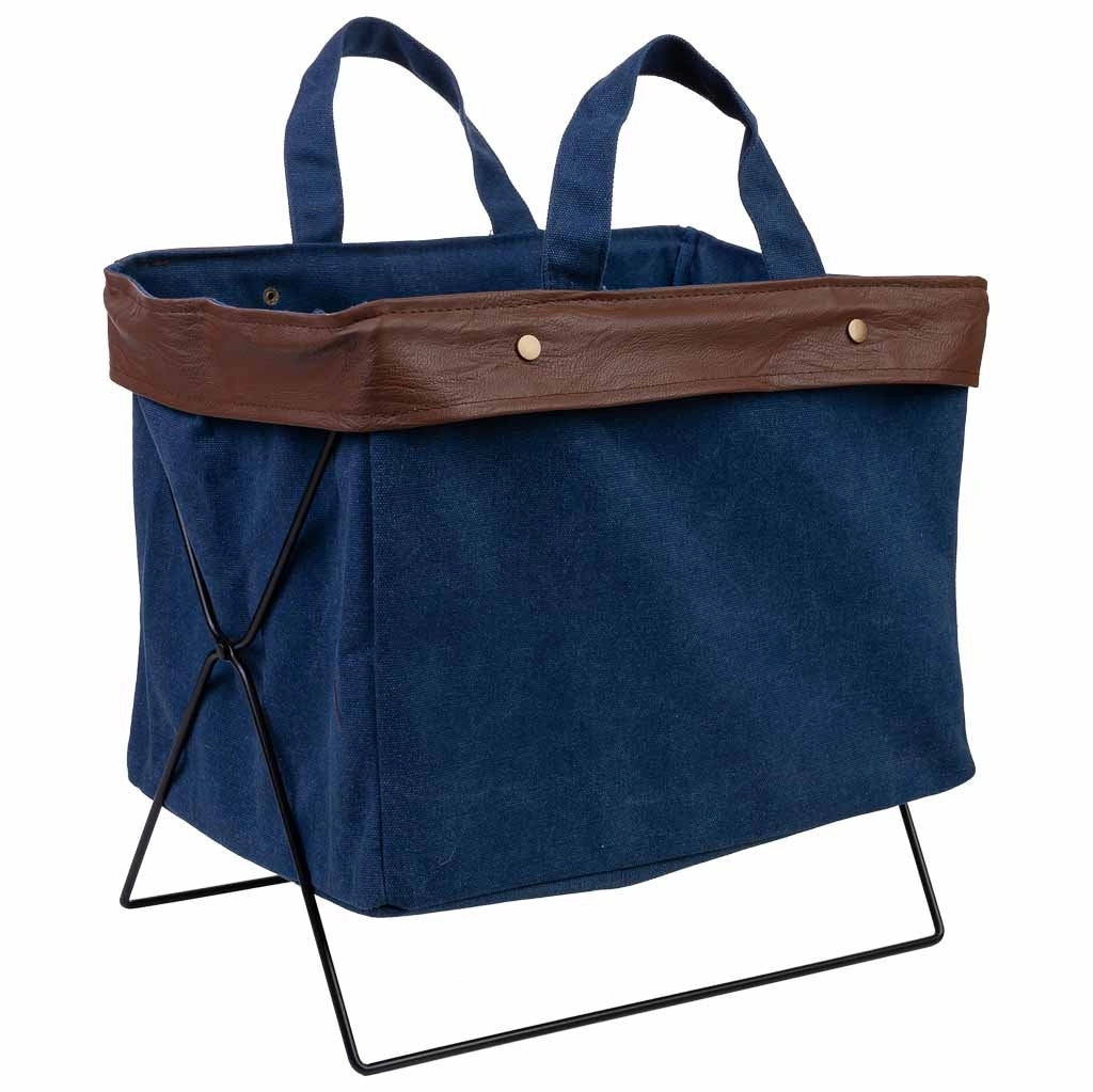 Cesto in metallo e tessuto 38x26x36h cm