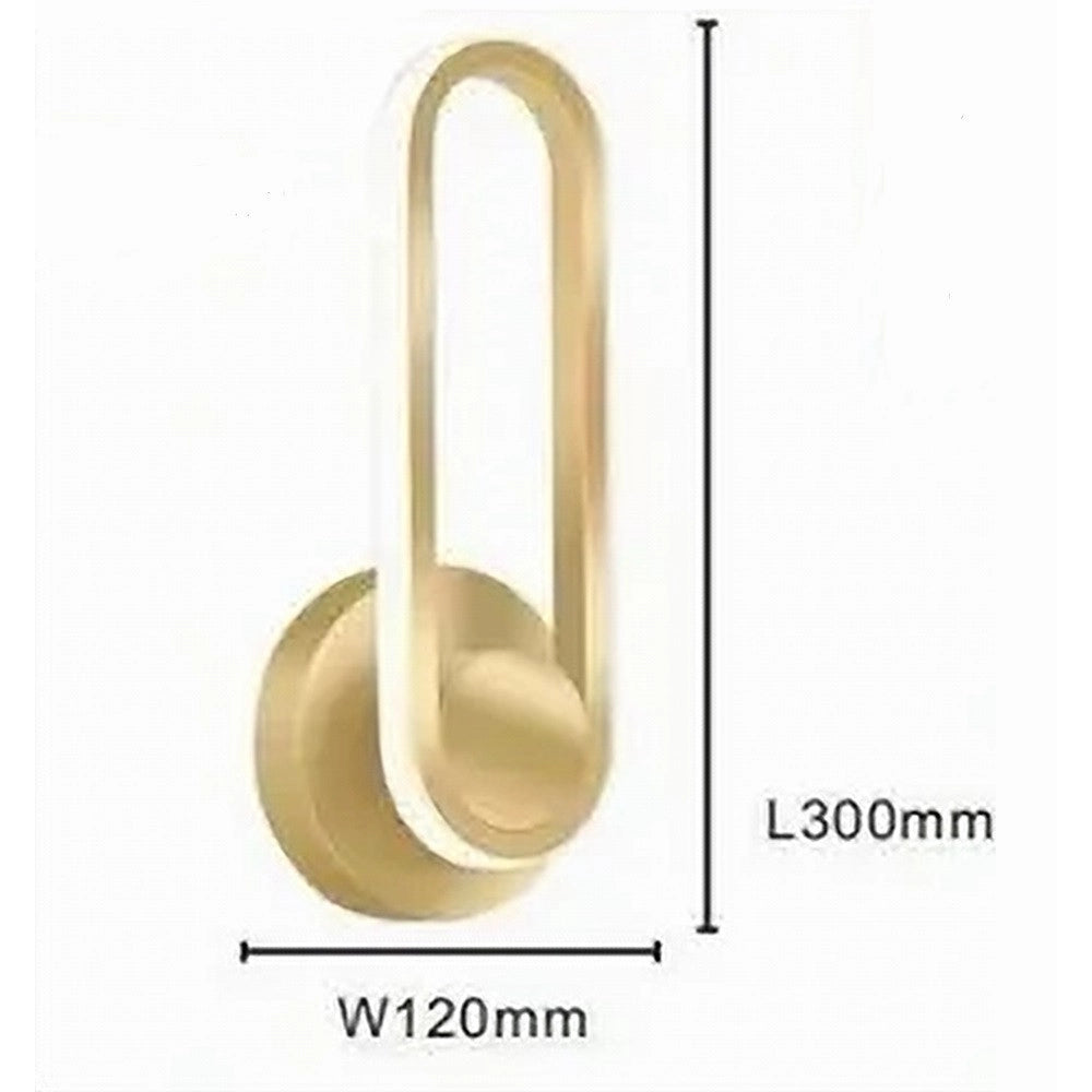 Trade Shop - Applique Da Parete Led 13 Watt Ovale Verticale Orientabile Oro Luce Fredda 50353 -