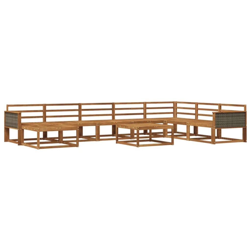 Set di divani da esterno 9 pcs Naturale