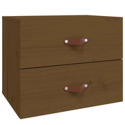 Comodino | Armadio da Notte | Mobiletto da notte a Muro Marrone ambra 50x36x40 cm