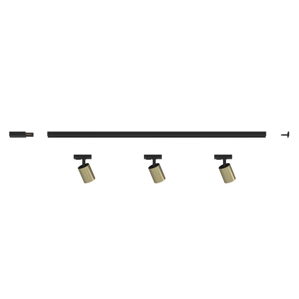 Kit Binario Moderno Mono Yari Kit Metallo Oro 3 Luci Gu10