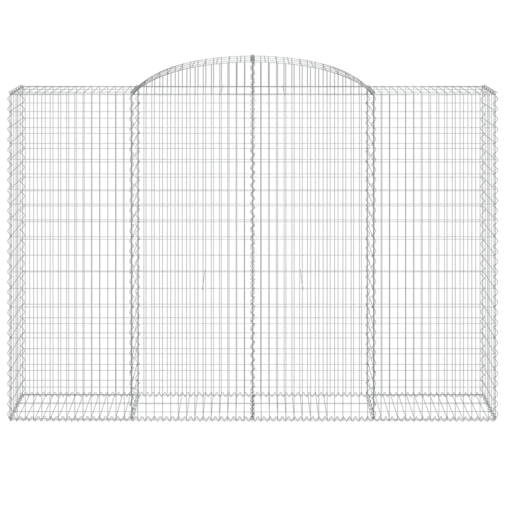 Cestini gabbioni recinzione a gabbia muro di contenimento ad arco 6 pezzi 300 x 50 x 200/220 cm ferro zincato argento 02_0041026