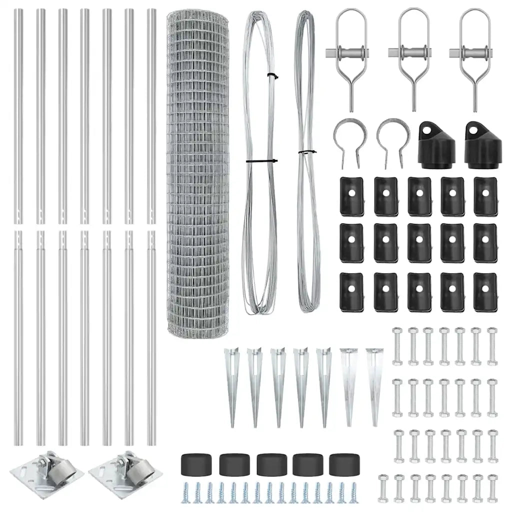 Recinzione da Giardino | Recinzione con Posto Argento 1,6 x 10 m Acciaio