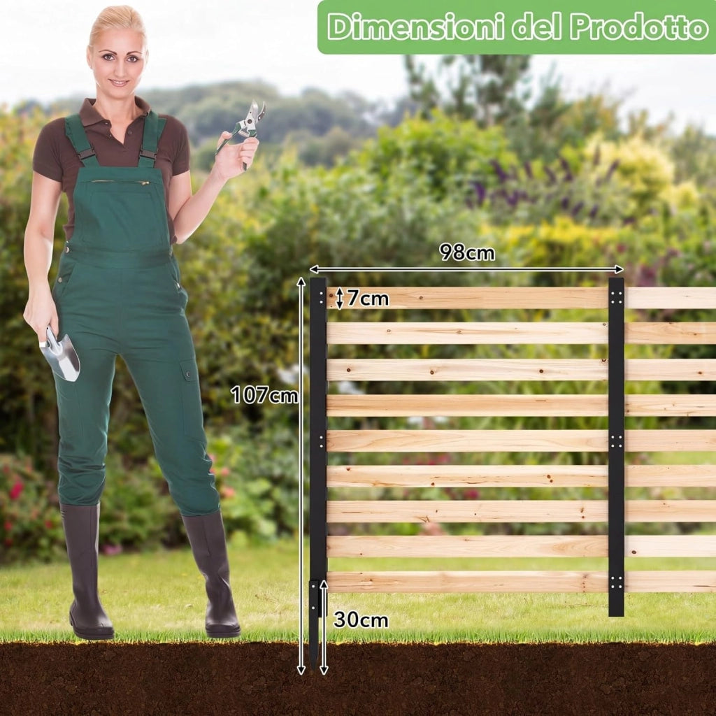 Recinzione da Giardino in Legno Massello, Schermo per Privacy da Esterno Regolabile, Pannelli Privacy da Giardino per Condizionatore e Bidoni della Spazzatura e Divisorio di Spazio (Legno)