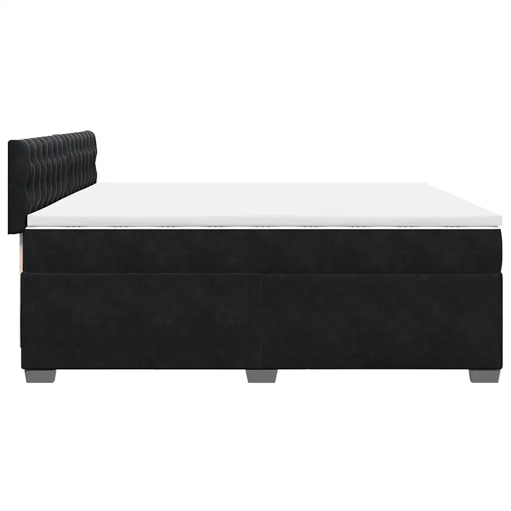 vidaXL Giroletto a Molle con Materasso Nero 200x200 cm in Velluto