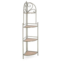 Angoliera 3 Piani Acciaio Bianco Stile Rustico da Interno - HIDDEN GARDEN Colore: Verde Scuro