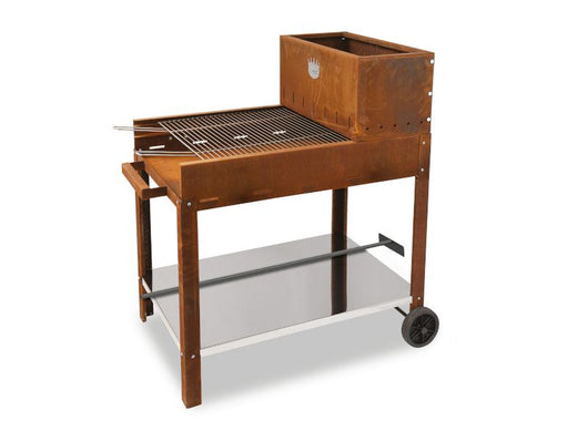 Barbecue a carbone e legna Clementi Super Flipper 60x53 in acciaio Corten