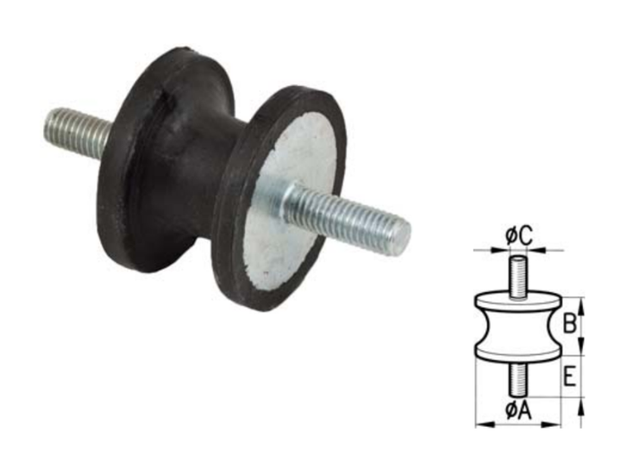 Supporti antivibranti sgolati con vite da entrambi i lati - 60151