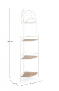 Angoliera 3 Piani Acciaio Bianco Stile Rustico da Interno - HIDDEN GARDEN Colore: Bianco