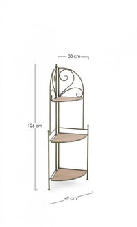 Angoliera 3 Piani Acciaio Bianco Stile Rustico da Interno - HIDDEN GARDEN Colore: Verde Scuro