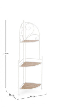 Angoliera 3 Piani Acciaio Bianco Stile Rustico da Interno - HIDDEN GARDEN Colore: Bianco