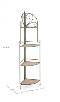 Angoliera 3 Piani Acciaio Bianco Stile Rustico da Interno - HIDDEN GARDEN Colore: Verde Scuro