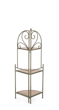 Angoliera 3 Piani Acciaio Bianco Stile Rustico da Interno - HIDDEN GARDEN Colore: Verde Scuro