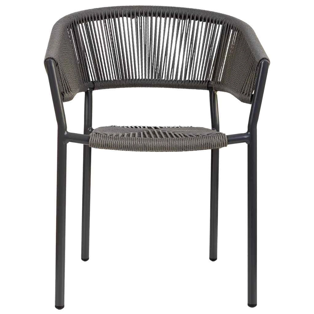 Sedia in rattan sintetico grigio 56x61x78
