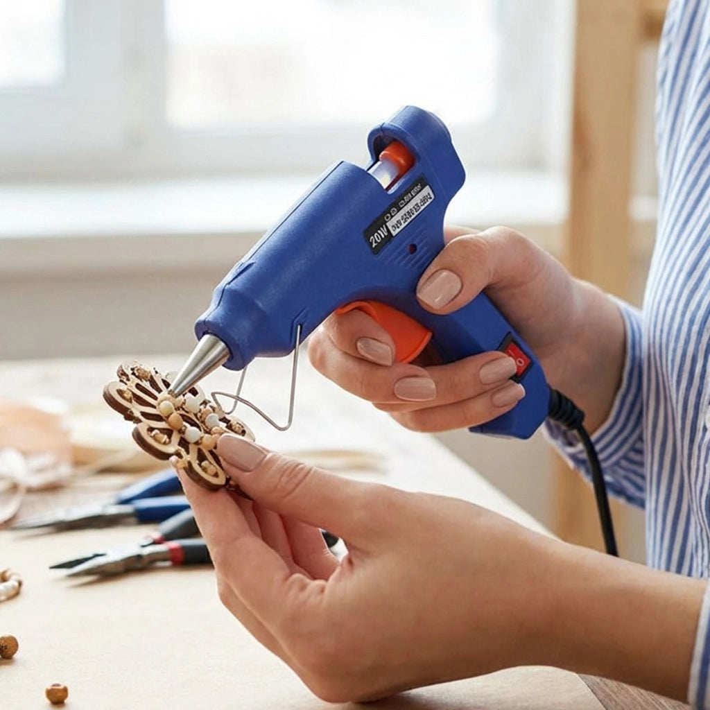 Mini Pistola Colla a Caldo 20W per Bricolage e Decorazione Compatta Blu Avizar