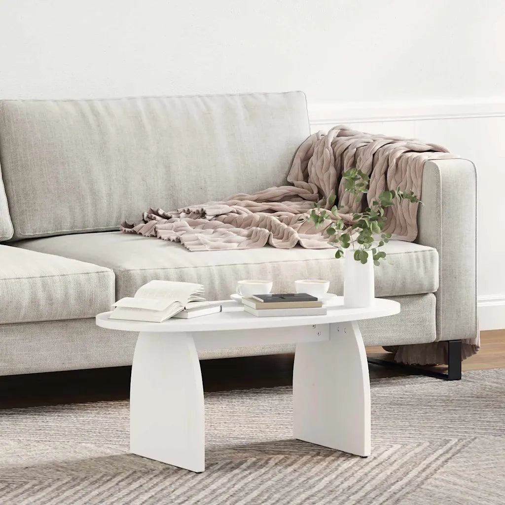 Tavolino da salotto Bianco 80 x 40 x 35 cm Pino massello 873533