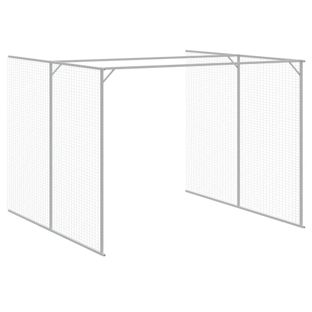Casetta Cani Corsa Grigio Chiaro 214x1069x181cm Acciaio Zincato
