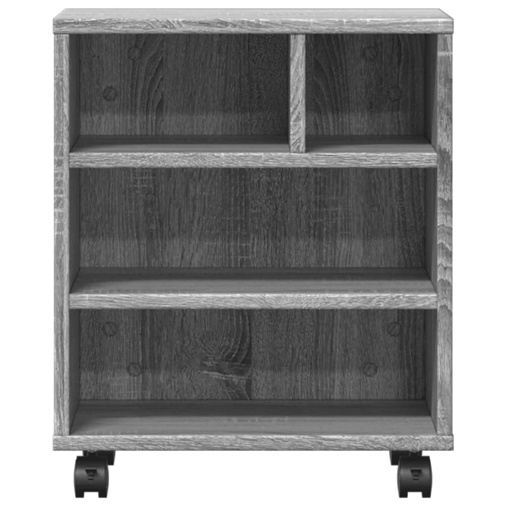 Supporto per stampante scrivania/mobile per ufficio con ruote rovere Sonoma 41 x 32 x 48 cm grigio 02_0044769