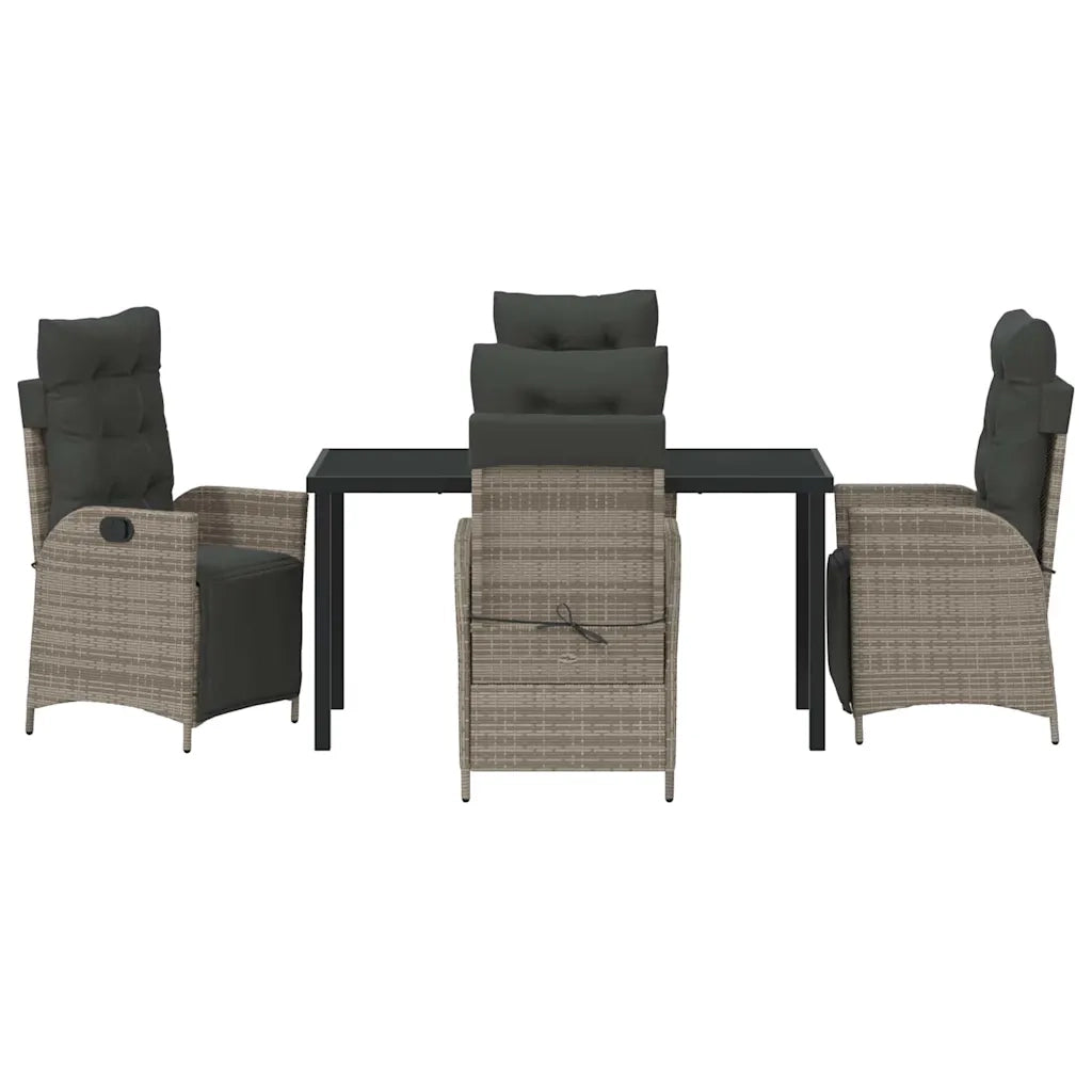 Set da Pranzo per Giardino con cuscino 5 pcs Grigio polyrattan 3380549