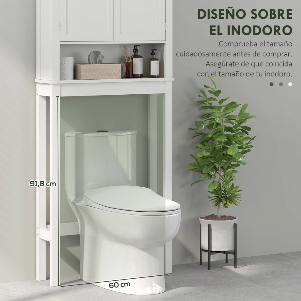 Mobile Bagno Sospeso 2 Ante con Ripiano Regolabile ¨C Zephmum ¨C 70x20x175 cm Bianco