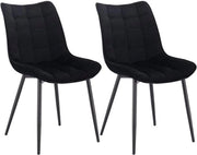 Sedie da Soggiorno in Pelle di Velluto Nero - Set di 2, 4 o 6 Pezzi