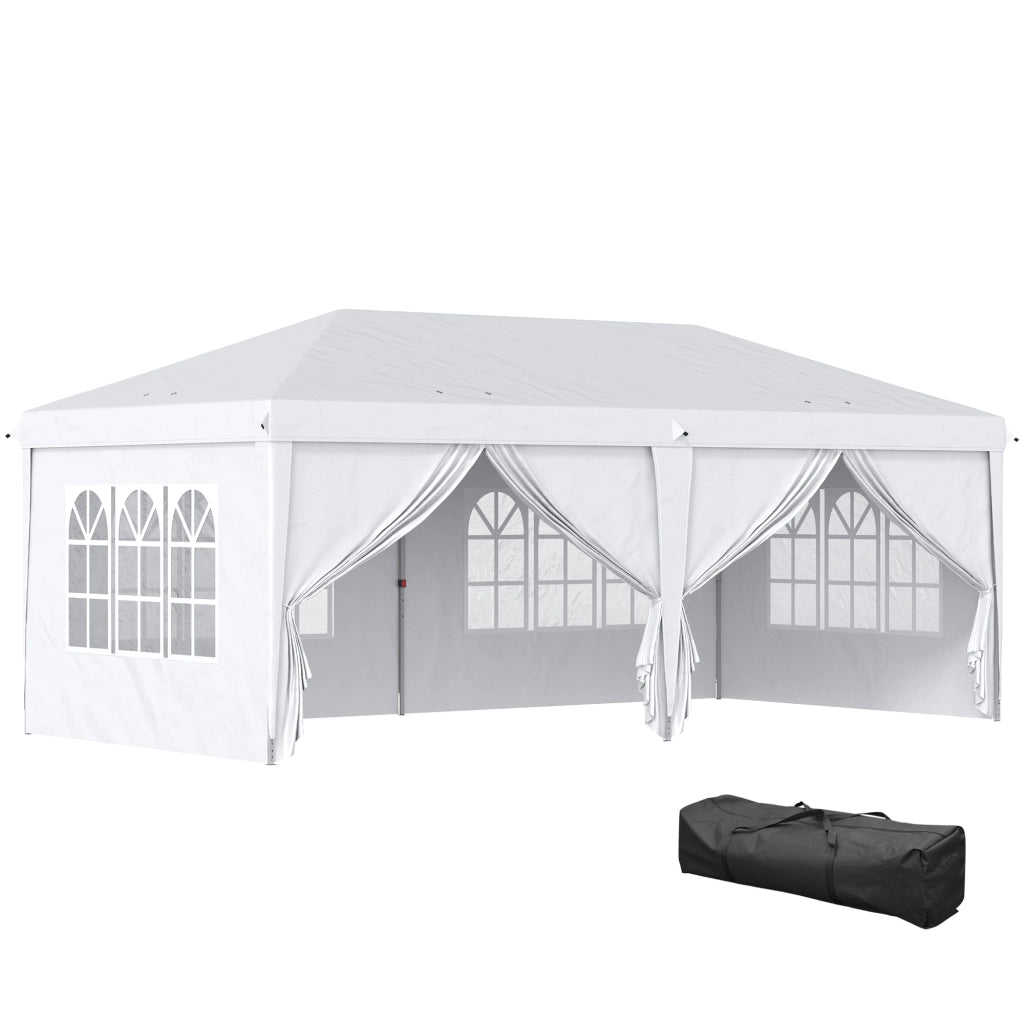 Tenda da giardino pieghevole ¨C zephmum ¨C 5.85x2.95x2.7 m bianco