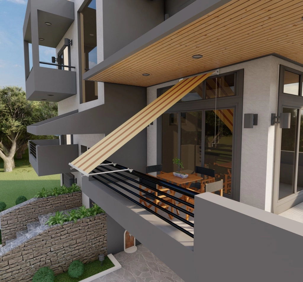 Tenda da sole per balcone con bracci, impermeabile 150cm giallo arancio Golisa