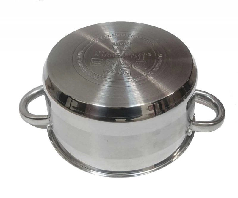 Kinghoff KH-4331 Pentola moderna in acciaio inox con coperchio in vetro 24 cm