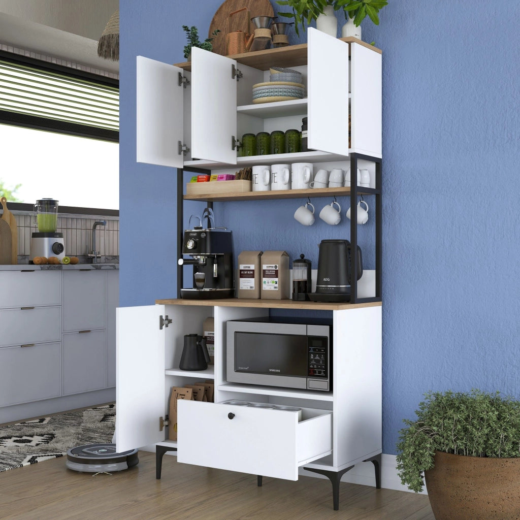 Madia Rapone, Credenza un Cassetto, 90x38x184h cm Bianco