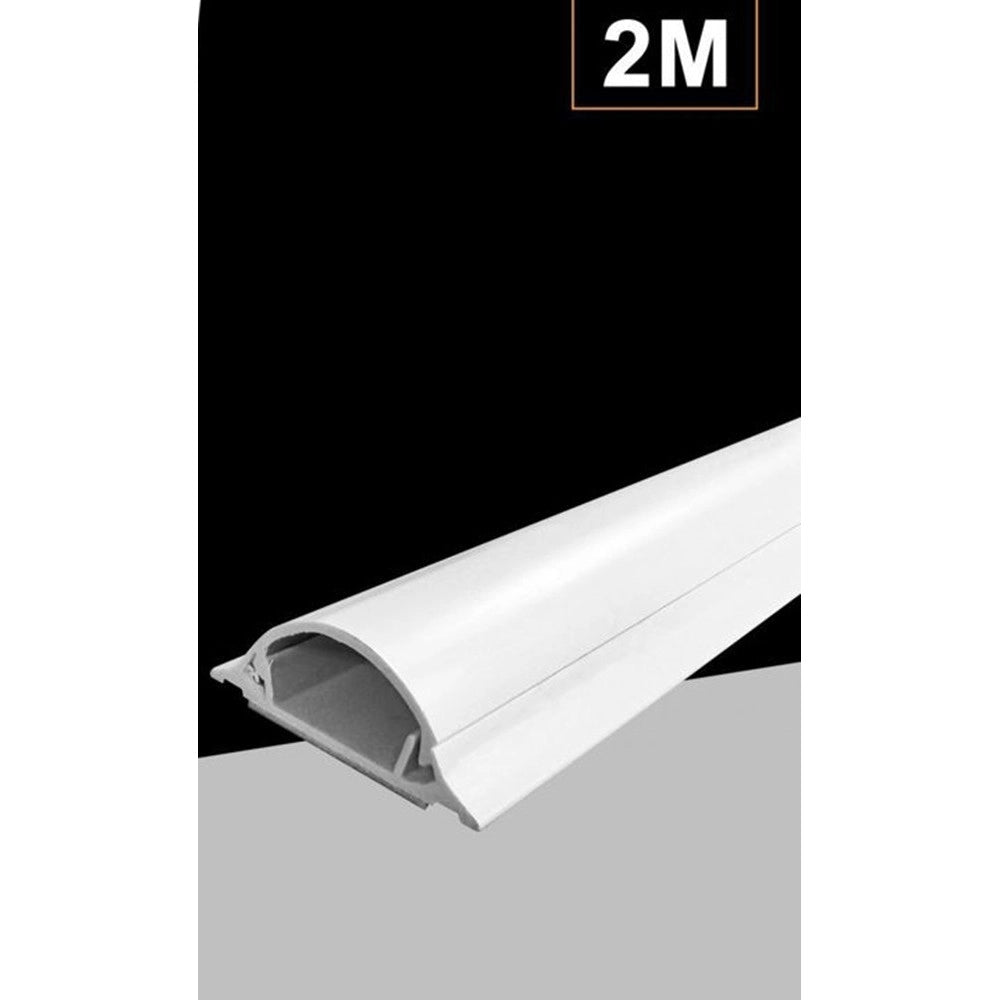 Trade Shop - 10 Pz Profili Canalina Passacavi Con Biadesivo In Pvc Colore Bianco 2 Mt 14x48mm -