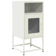 Comodino | Armadio da Notte | Mobiletto da notte Bianco 36x39x78 cm in Acciaio Laminato a Freddo