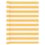 Paravento per balcone frangivista 120 x 500 cm tessuto Oxford bianco e giallo 02_0010076