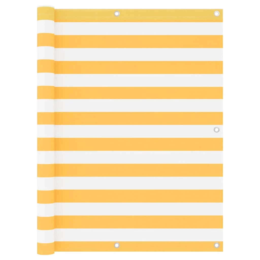 Paravento per balcone frangivista 120 x 500 cm tessuto Oxford bianco e giallo 02_0010076