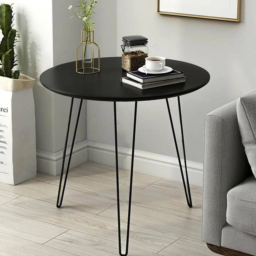 4x Gambe Piedi Tavolo Tavolino Panca Sedia 45cm Metallo Design Moderno Nero