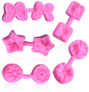 Forme di silicone - 5 pezzi - Rosa - Disegno fiorale - Forme a strisce - Smalto antiaderente - Leggero - Forme per la cottura