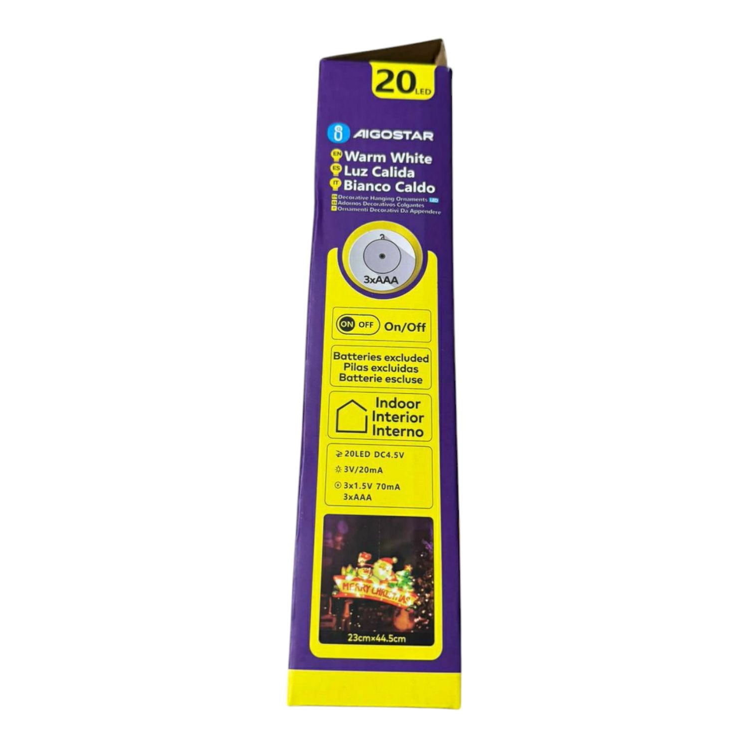 DECORAZIONE NATALIZIA FIGURA DI BUON NATALE CON LUCE A BATTERIE E VENTOSA