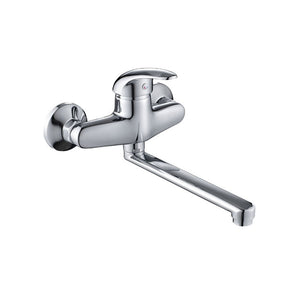 Miscelatore per lavello bocca girevole con attacco a perete serie titan cromato