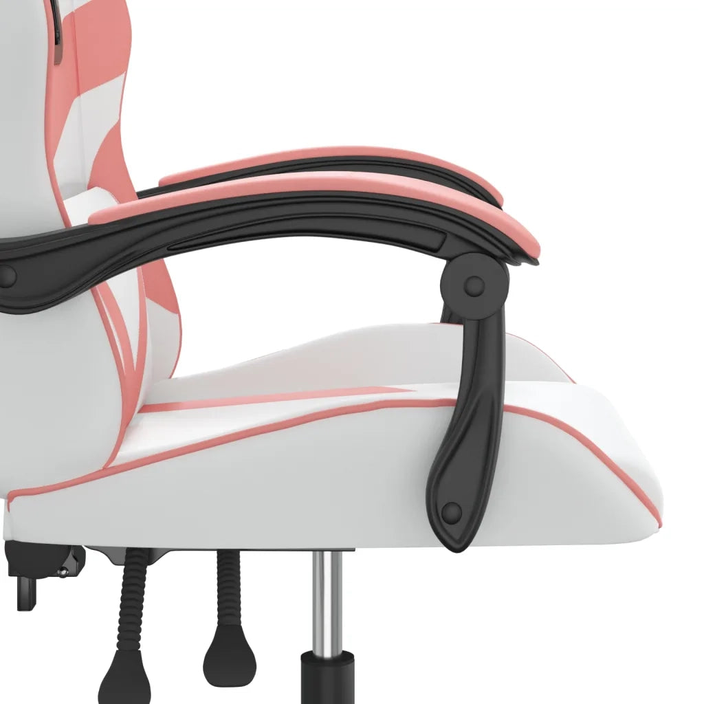 vidaXL Sedia da Gaming Bianco e Rosa in Similpelle