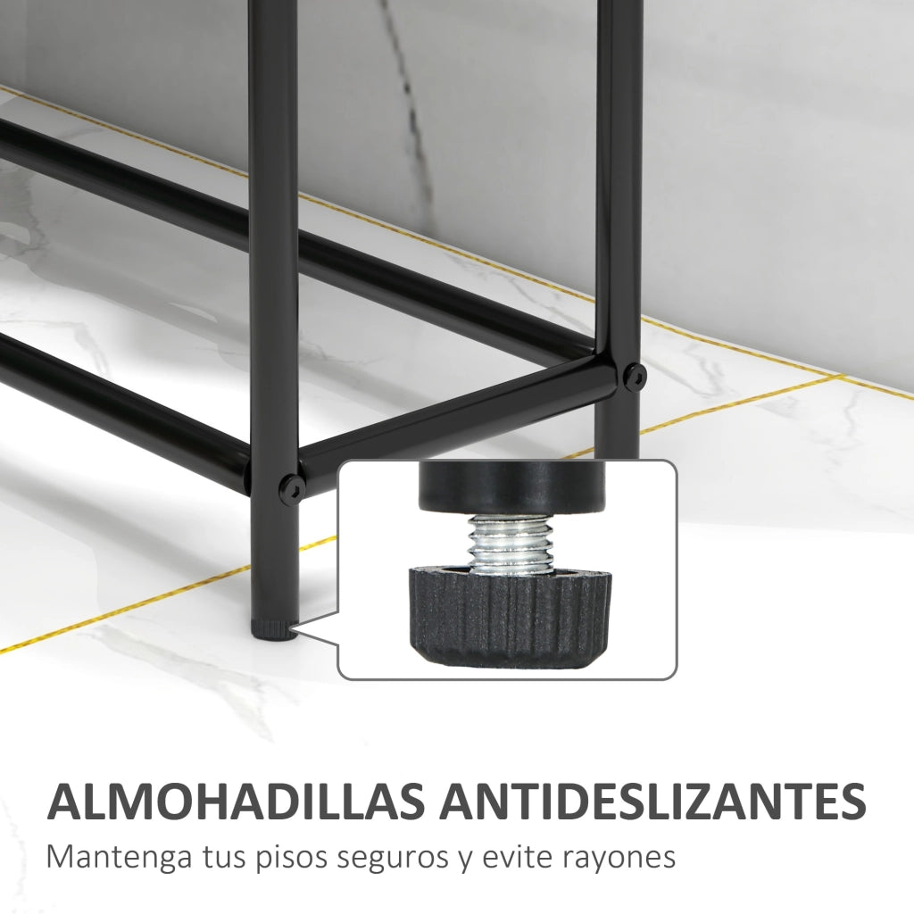 Porta asciugamani da bagno con 2 barre ¨C Zephmum ¨C Nero 66x20x110 cm